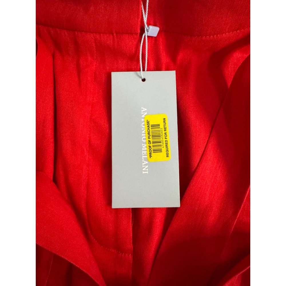 Antonio Melani Linen‎ Blend Belted Paperbag Waist Shorts Red Size 12 - Picture 6 of 9